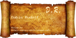 Dabis Rudolf névjegykártya